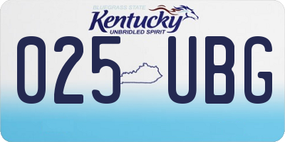 KY license plate 025UBG