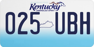 KY license plate 025UBH