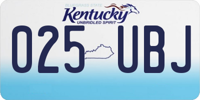 KY license plate 025UBJ