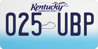 KY license plate 025UBP