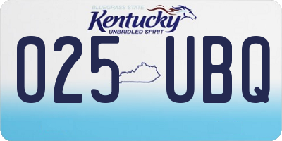 KY license plate 025UBQ