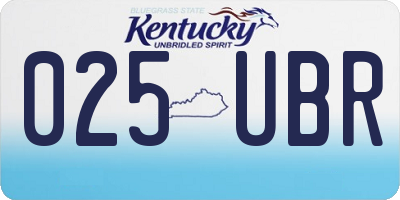 KY license plate 025UBR