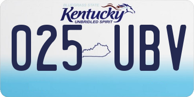KY license plate 025UBV