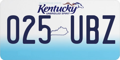 KY license plate 025UBZ