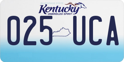 KY license plate 025UCA