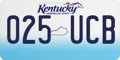 KY license plate 025UCB