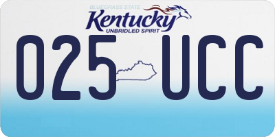 KY license plate 025UCC