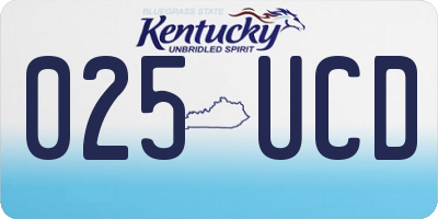 KY license plate 025UCD