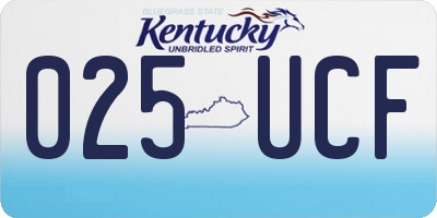 KY license plate 025UCF