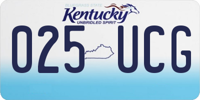 KY license plate 025UCG