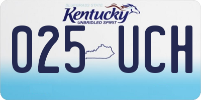 KY license plate 025UCH
