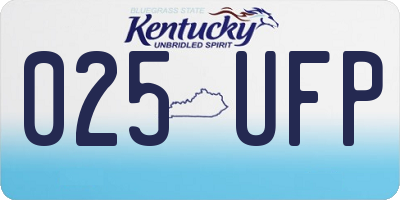 KY license plate 025UFP