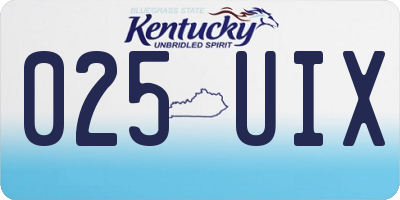 KY license plate 025UIX