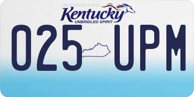 KY license plate 025UPM