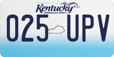 KY license plate 025UPV
