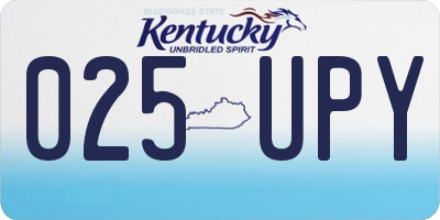 KY license plate 025UPY