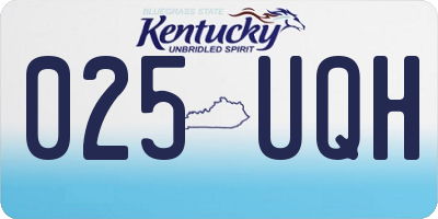 KY license plate 025UQH