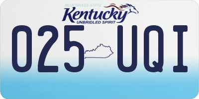 KY license plate 025UQI