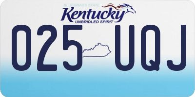 KY license plate 025UQJ