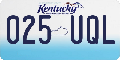 KY license plate 025UQL