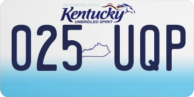 KY license plate 025UQP
