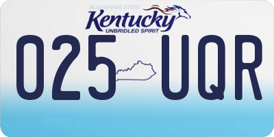KY license plate 025UQR