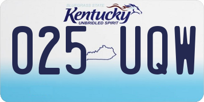KY license plate 025UQW