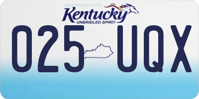 KY license plate 025UQX