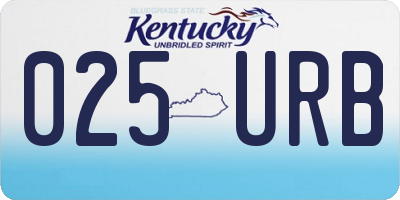 KY license plate 025URB