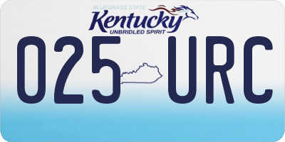 KY license plate 025URC
