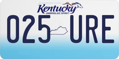 KY license plate 025URE