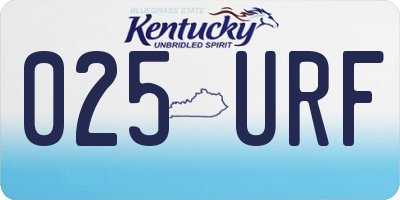 KY license plate 025URF