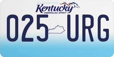 KY license plate 025URG