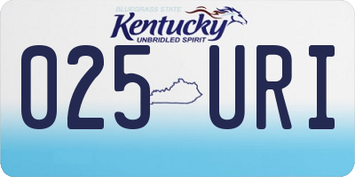 KY license plate 025URI