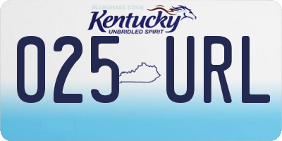 KY license plate 025URL