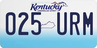 KY license plate 025URM