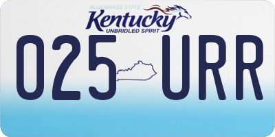 KY license plate 025URR