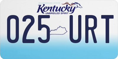 KY license plate 025URT