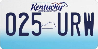 KY license plate 025URW