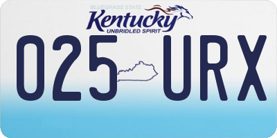 KY license plate 025URX