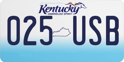 KY license plate 025USB