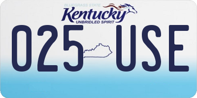 KY license plate 025USE