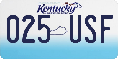 KY license plate 025USF