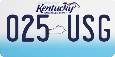 KY license plate 025USG
