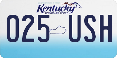 KY license plate 025USH