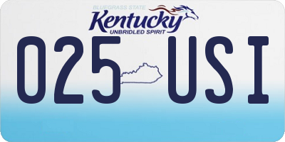 KY license plate 025USI