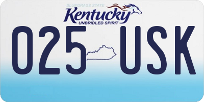 KY license plate 025USK