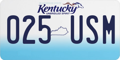 KY license plate 025USM