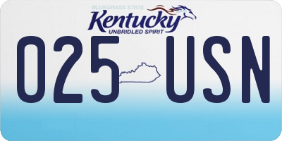 KY license plate 025USN