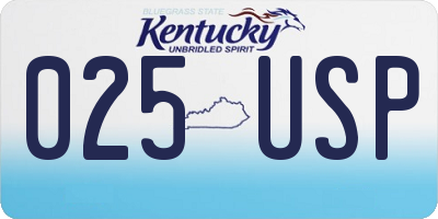 KY license plate 025USP